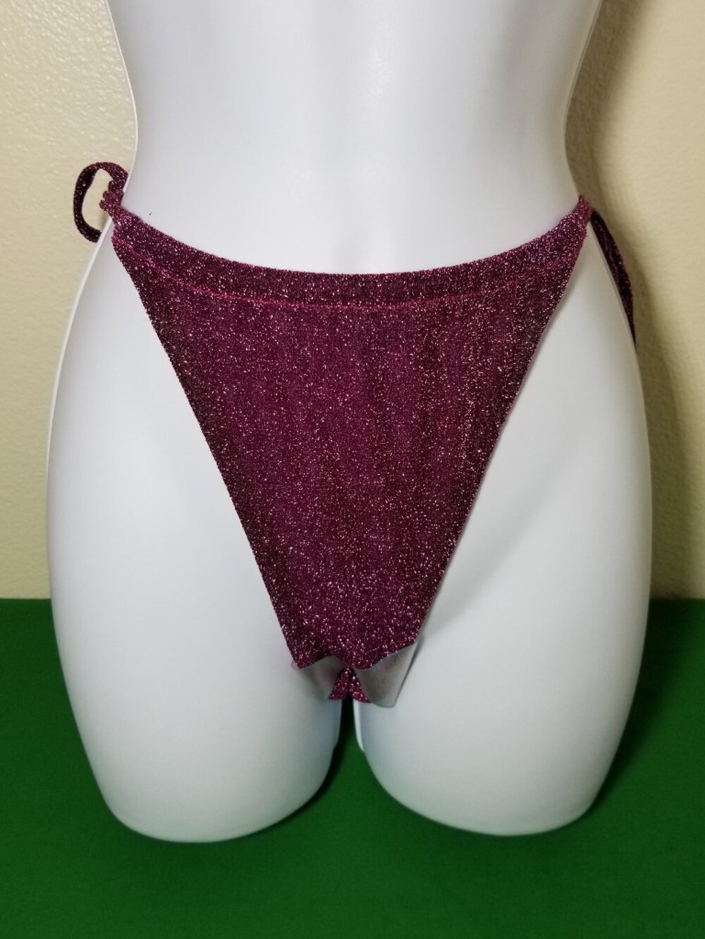 Asos Design Purple Sparkle Bikini Bottom Swimwear Size 8 Vacation Beach NWOT